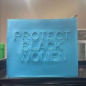 Blue Embossed Clutch